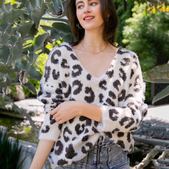 POL Sweaters - Snow Leopard Mohair Sweater